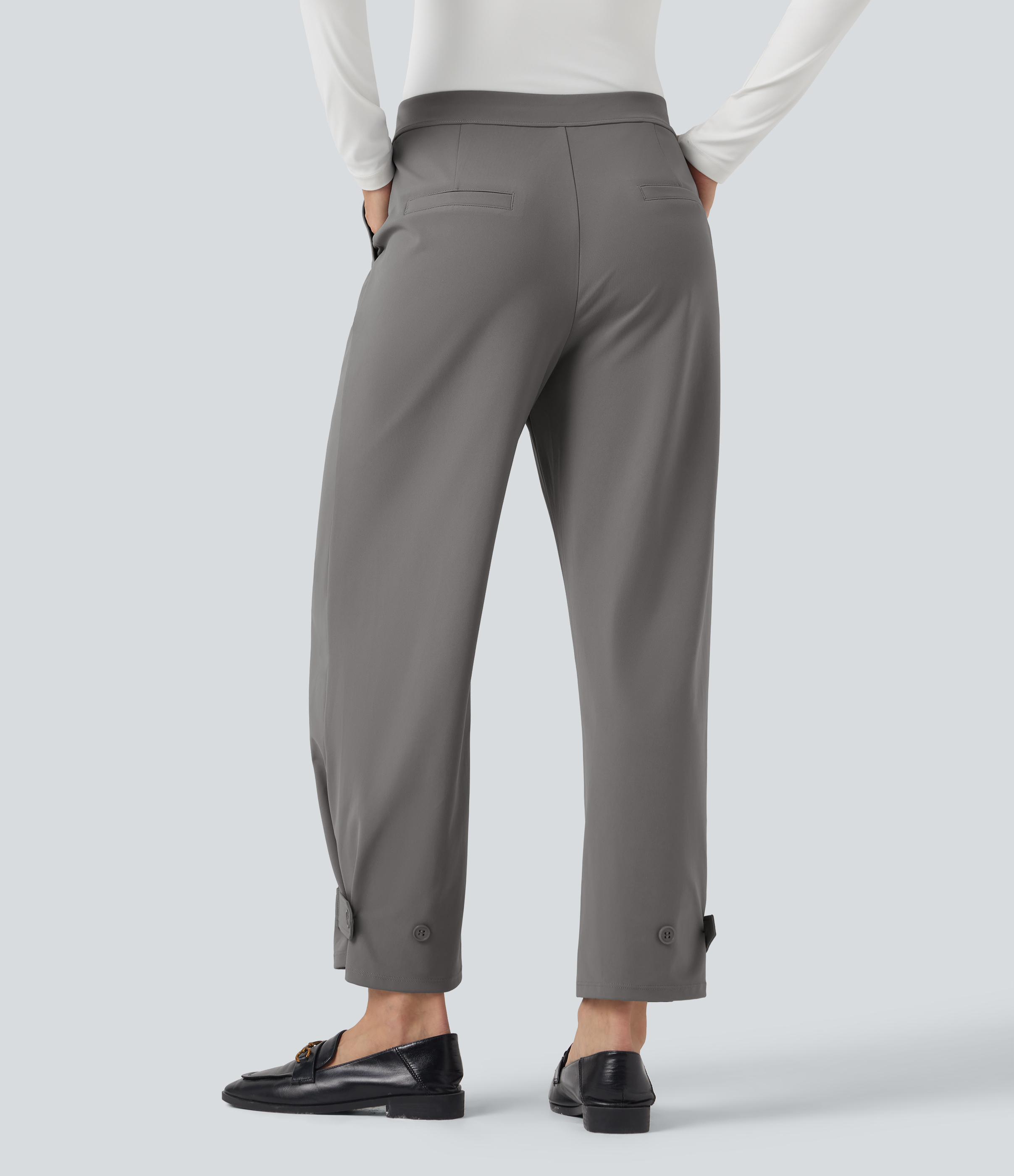 Halara Flex™ Mid Rise Adjustable Pant Width Work Tapered Pants with Pockets