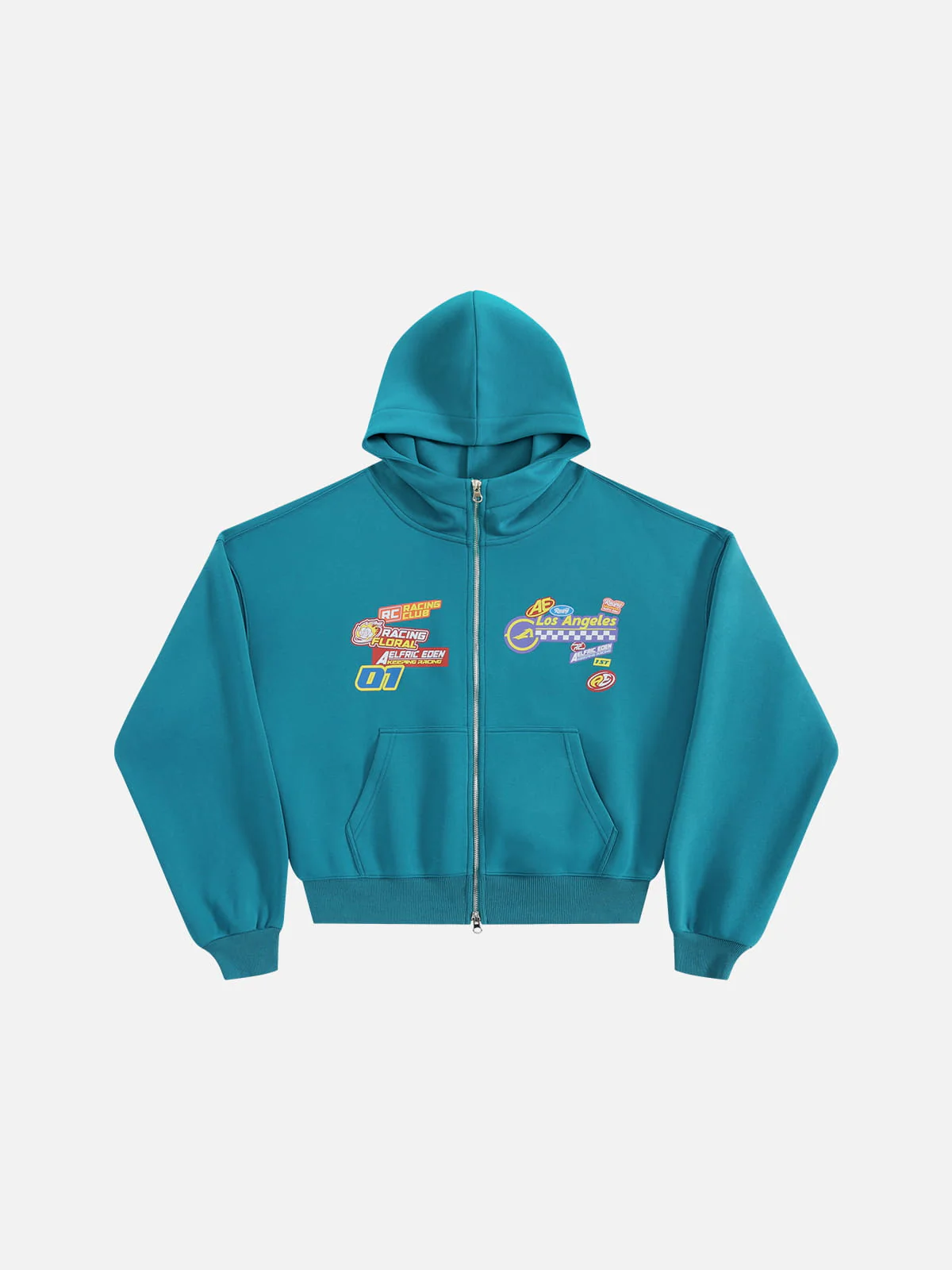 Aelfric Eden Boxy Racing Patch Zip Up Hoodie