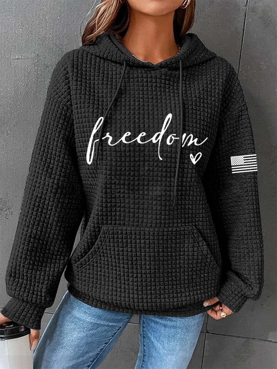 Women's Freedom Charlie Kirk Waffle Hoodie