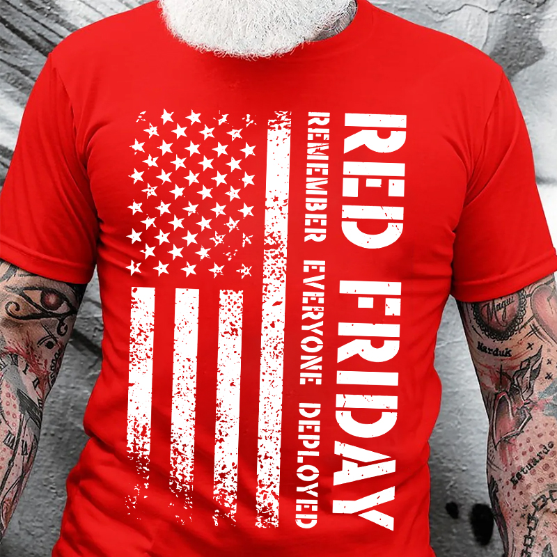 US Red Friday Printed Casual Men's T-Shirt