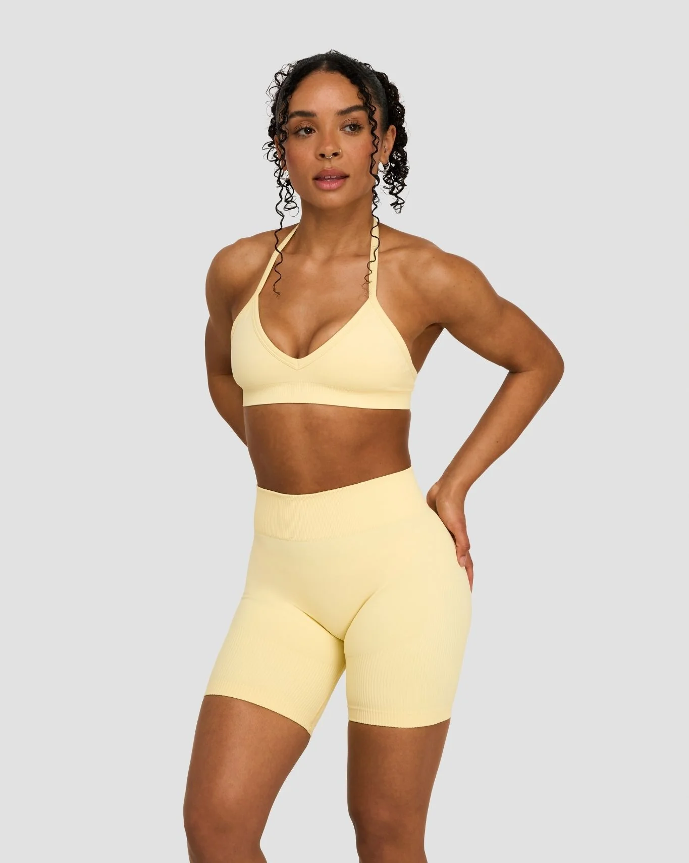 Elevate™ Sculpting Seamless Adjustable Halter Bra | Golden Butter