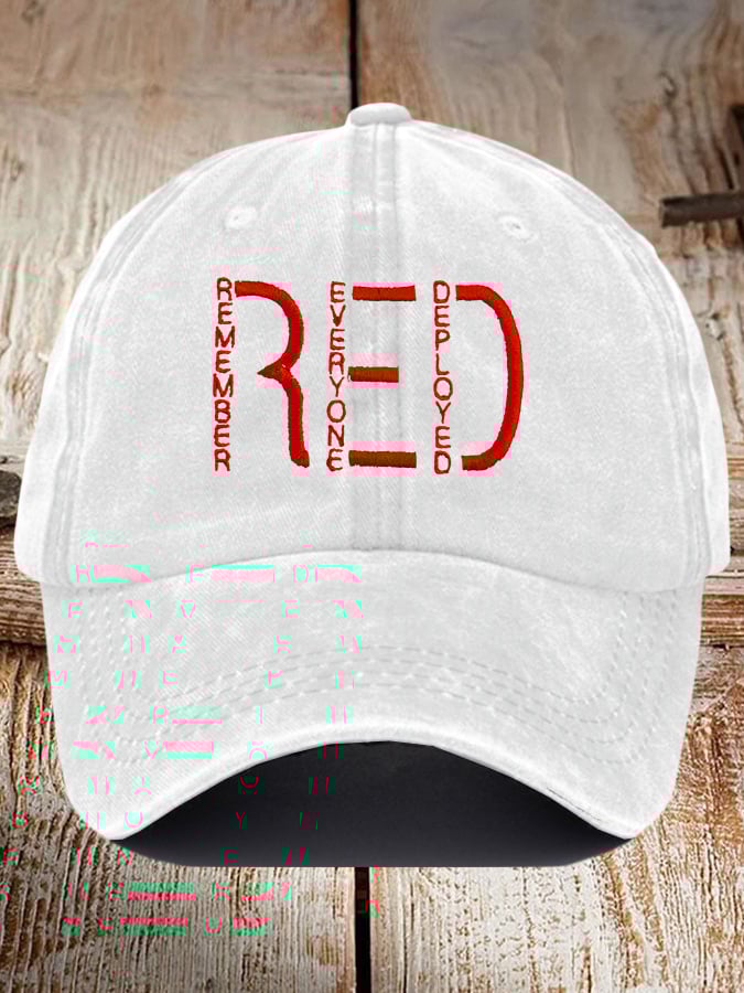 Unisex On Fridays We Wear Red Remember Everyone Deployed Print Baseball Cap
