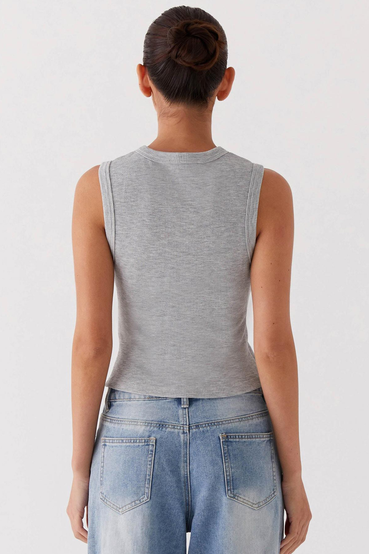 KatchMe Versatile Sleeveless Button-Front Stretch Slim Tank Top