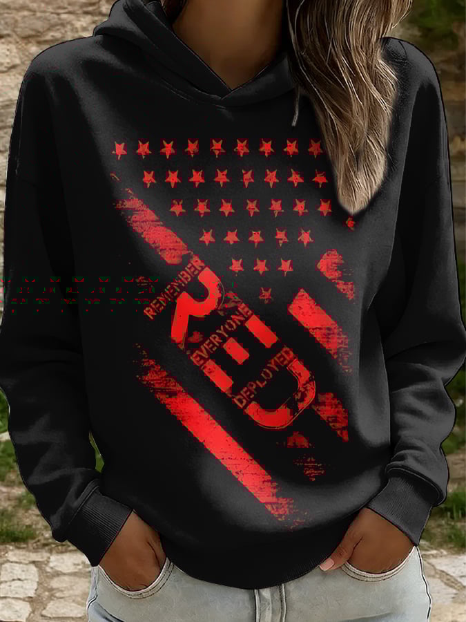 Women's Casual Red Friday Print Sweatshirt