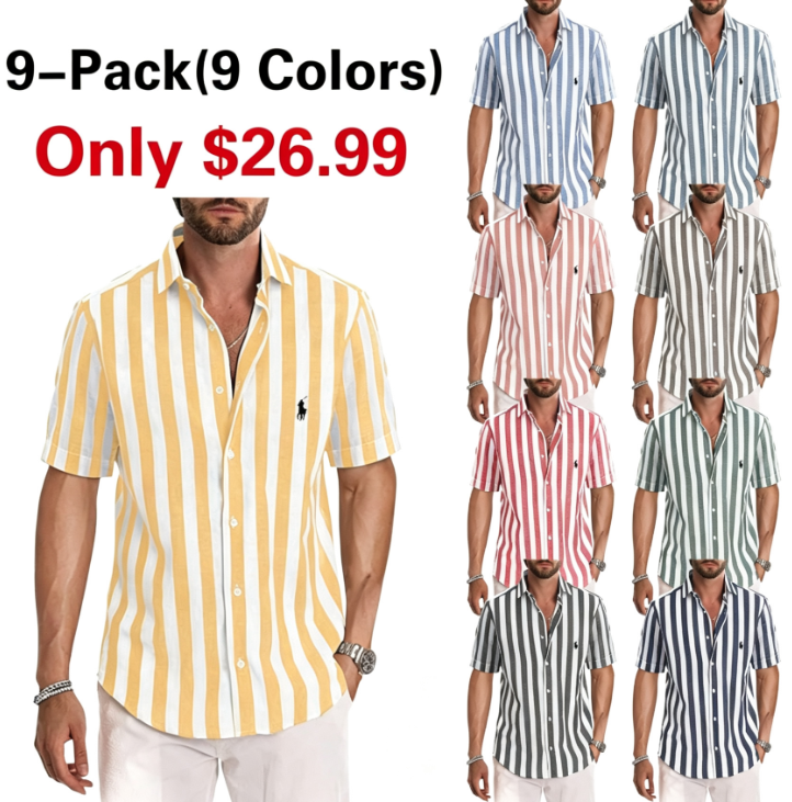 Men's Casual Stylish Short Sleeve Button-Up