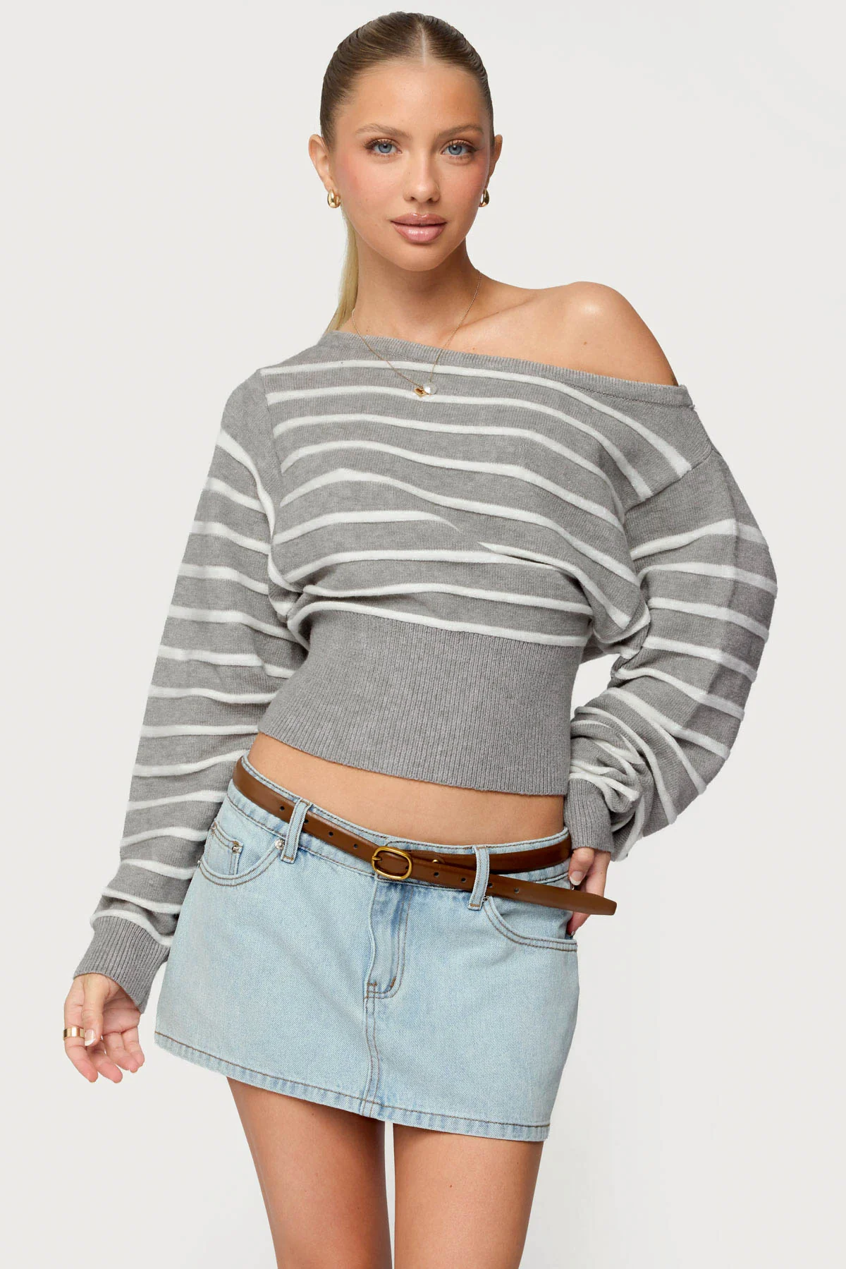 Mika Off Shoulder Oversized Sweater