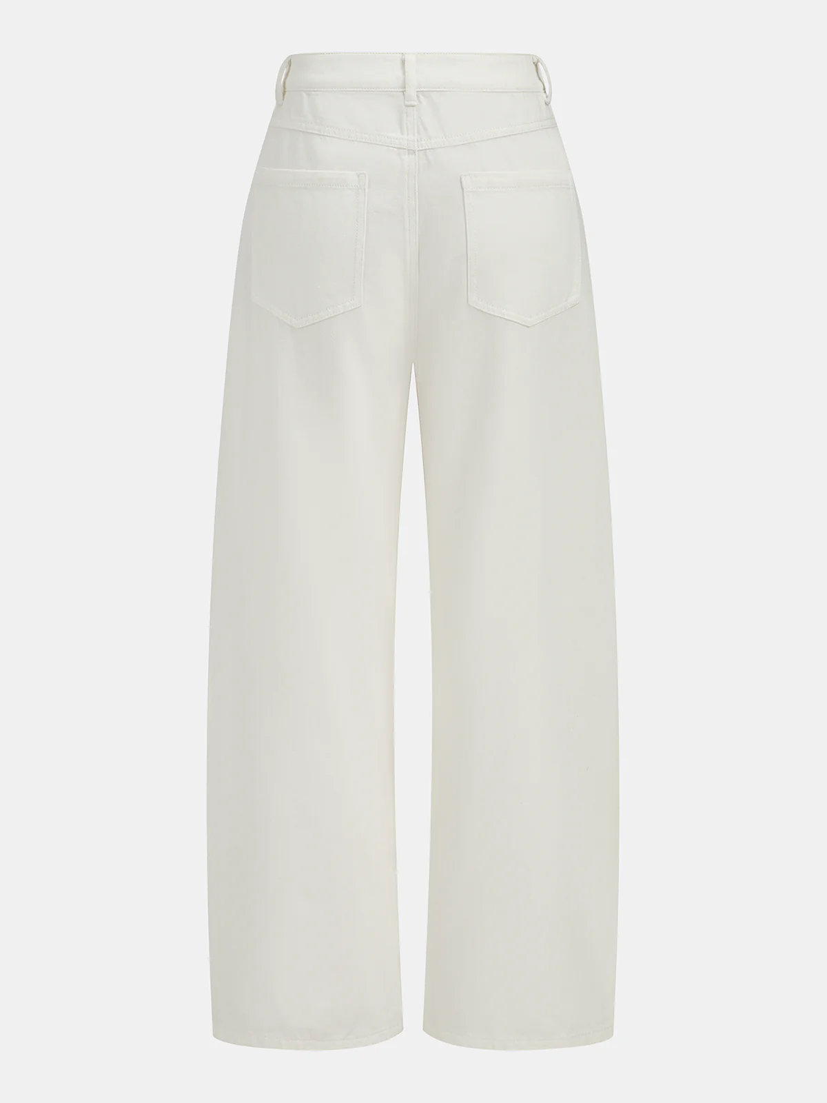 Mid Waist Wide Leg Denim Pants