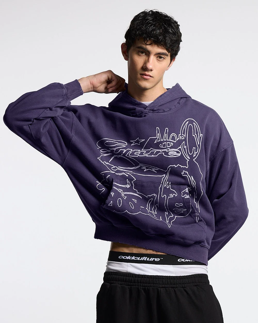 COOL CAP HOODIE MID BLUE WASHED