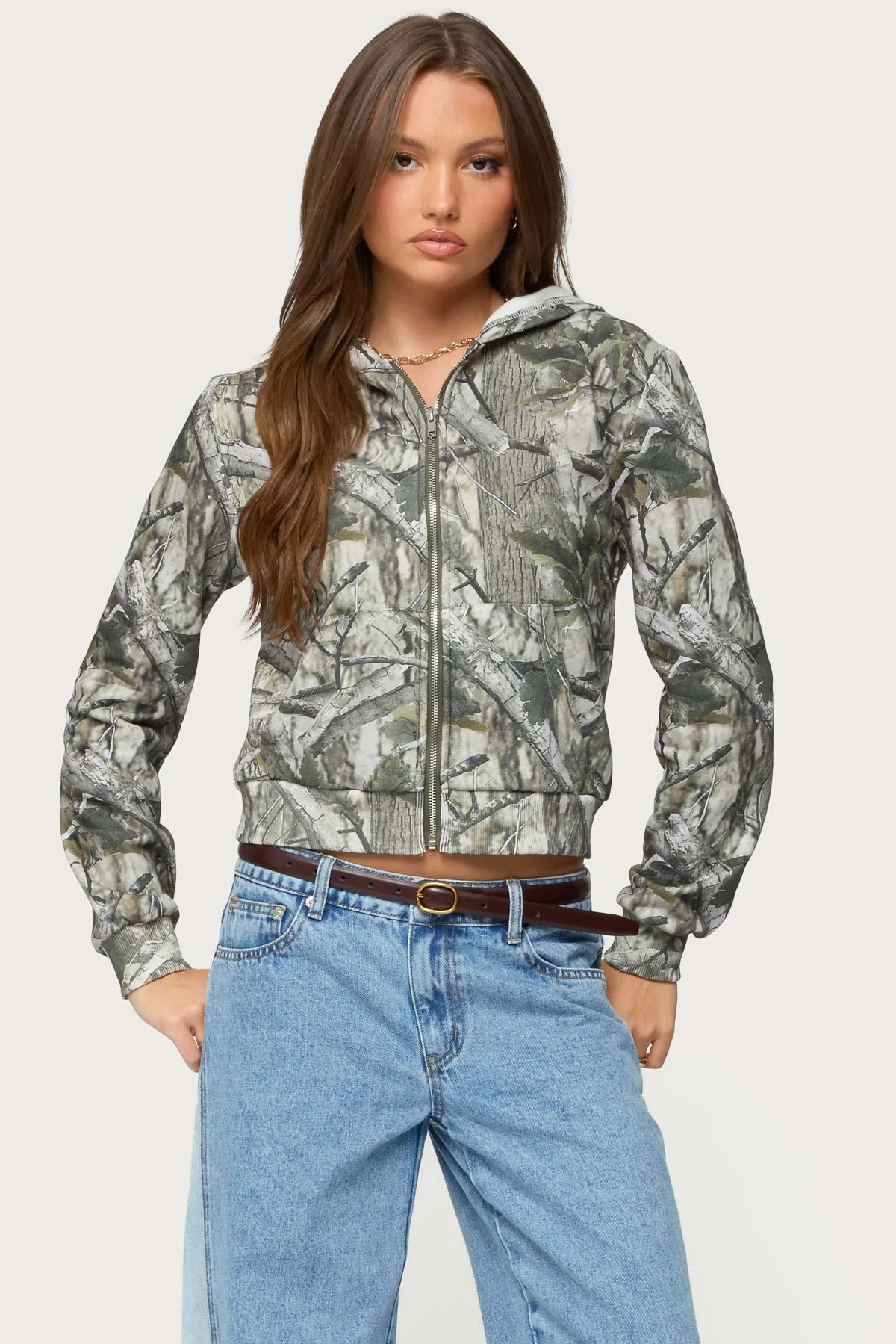 Tayler Camo Zip Up Hoodie