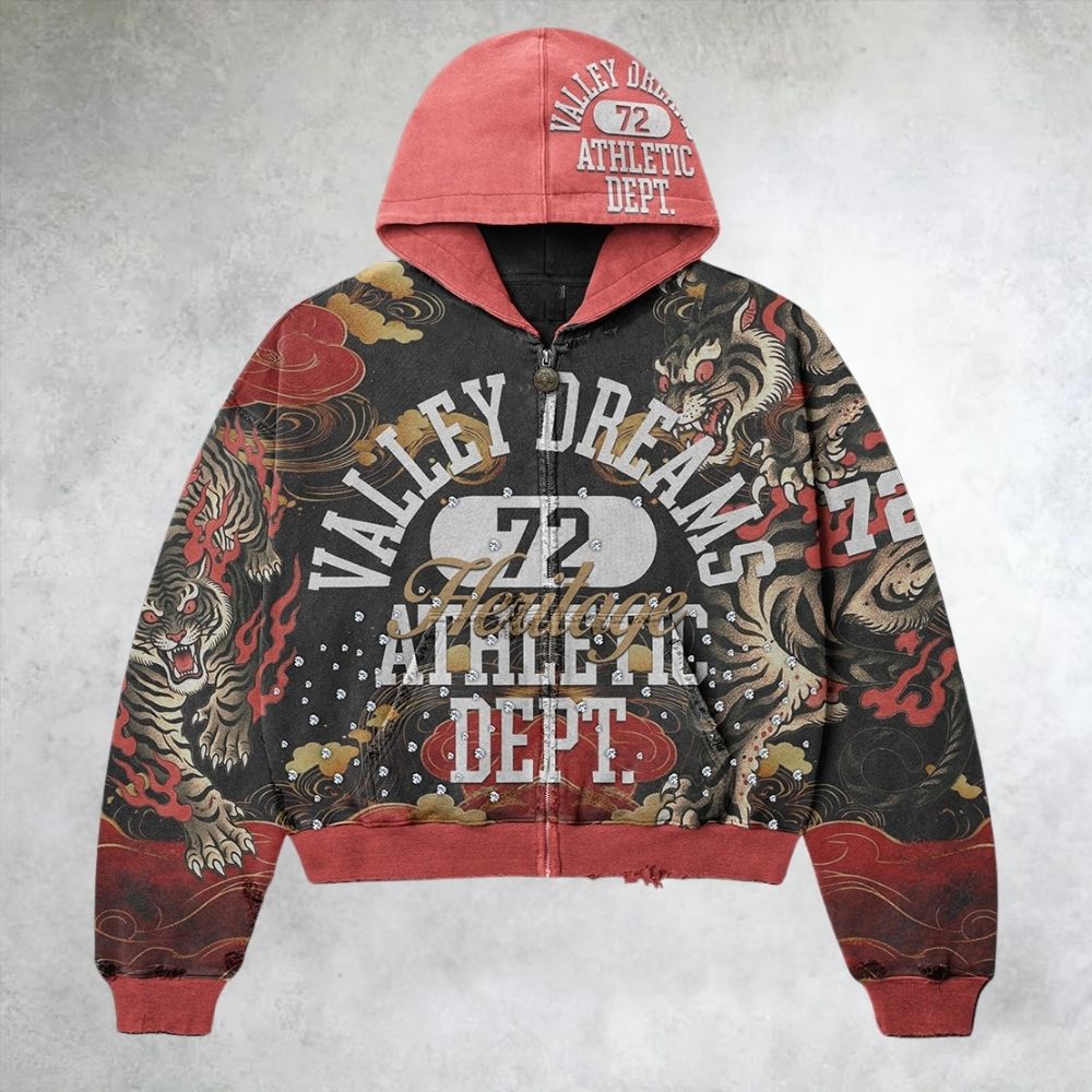 Valley Dreams Twin Tigers Athletic Zip Up Hoodie