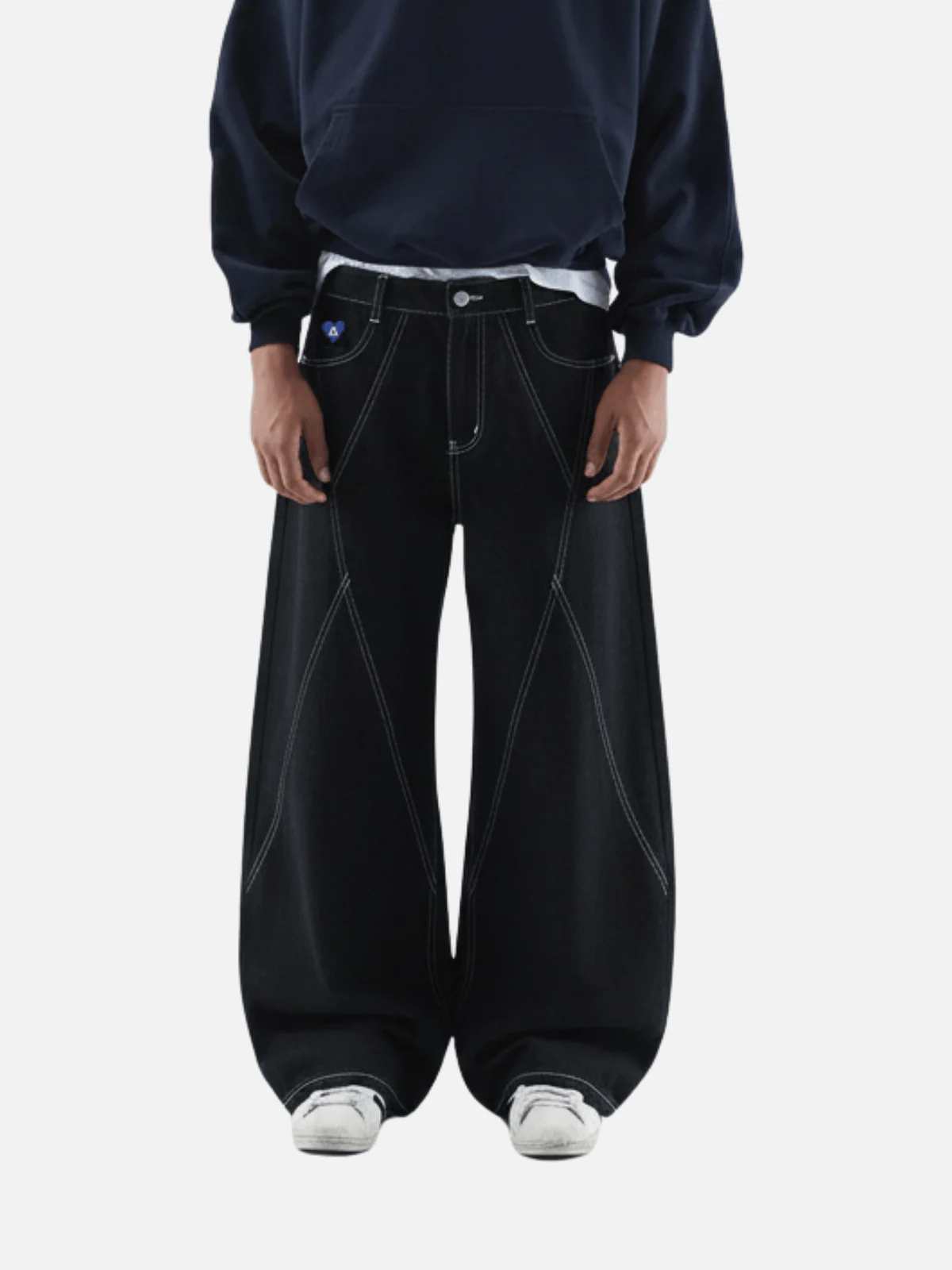 Aelfric Eden Contrast Stitch Baggy Barrel Jeans