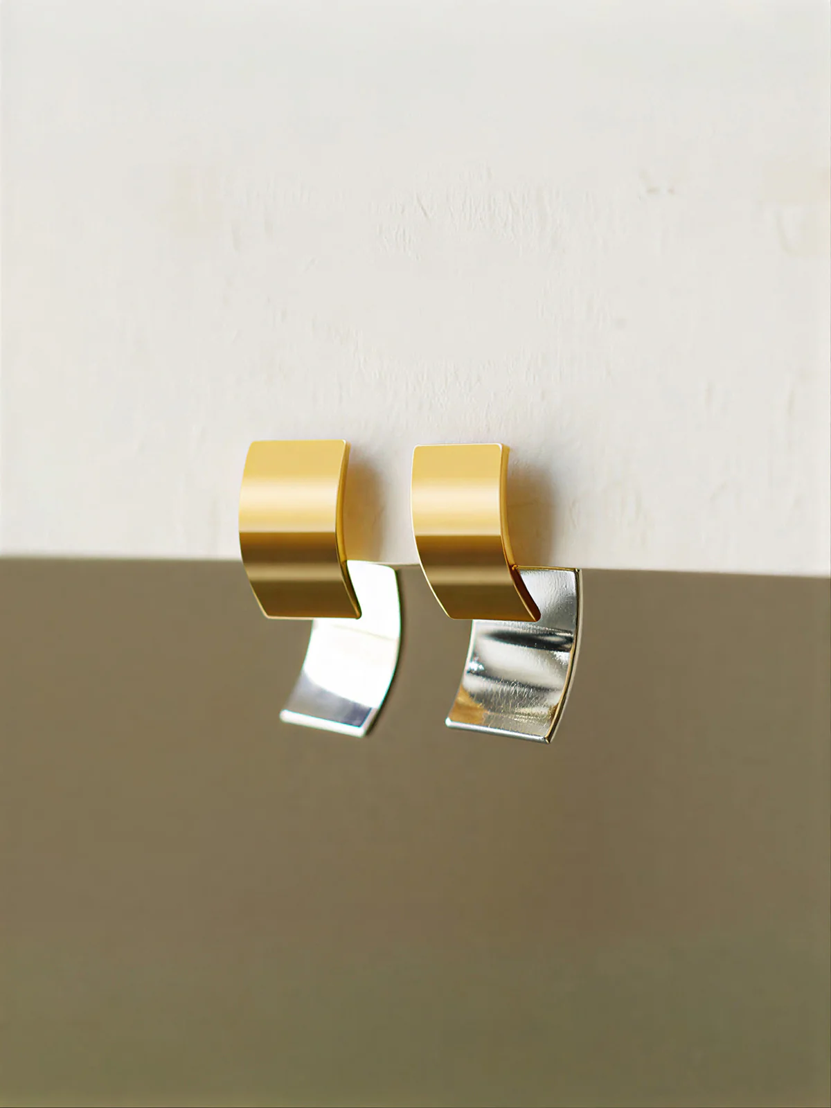 Two-Tone Minimalist Hoop Earrings