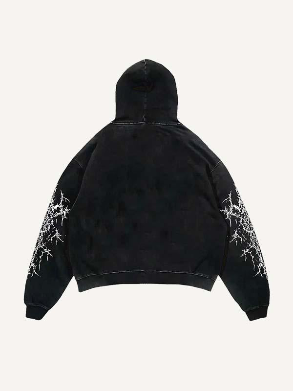 Figure&Wing Graphic Print Slant Pockets Hoodie