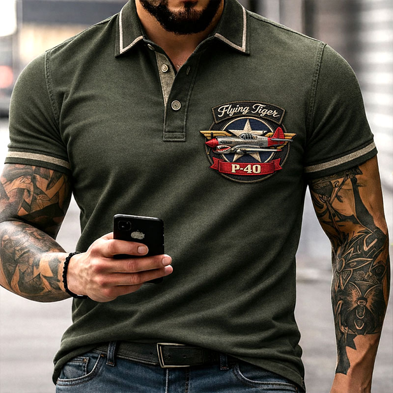 P-40 Warhawk Casual Short Sleeve Polo Shirt