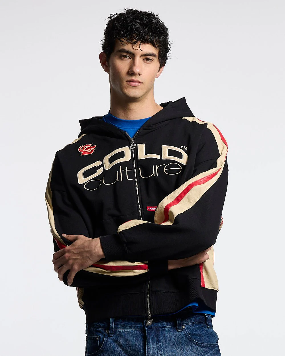 BIKER ZIP HOODIE BLACK