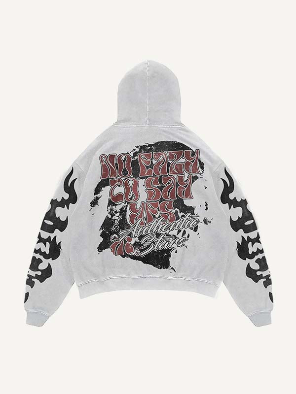 Scorpion&Letter&Angel&Graphic Faux Rhinestones Print Slant Pockets Hoodie