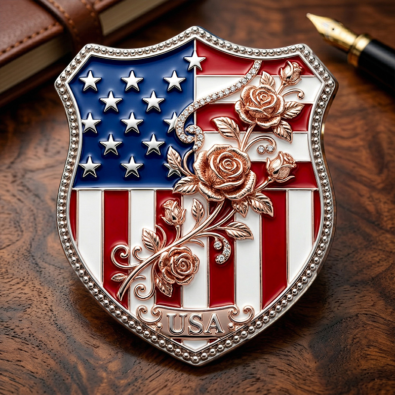 US 250th Anniversary Enamel Brooch Pin