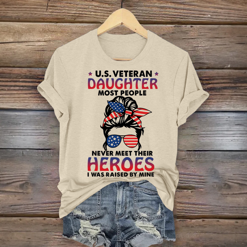 Women's Veteran Casual Printed T-shirt