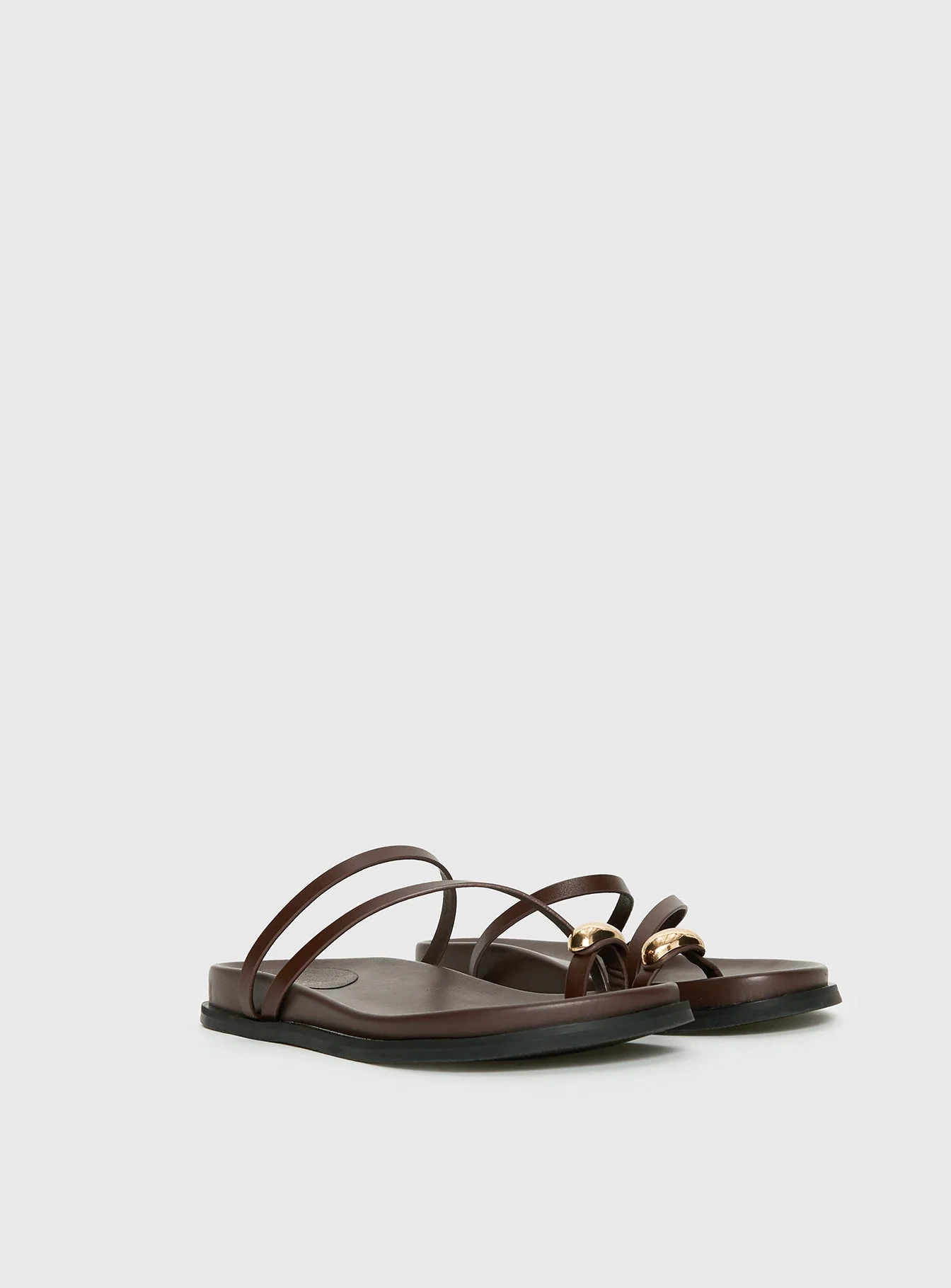 Therapy Alba Hardware Detail Sandals Chocolate