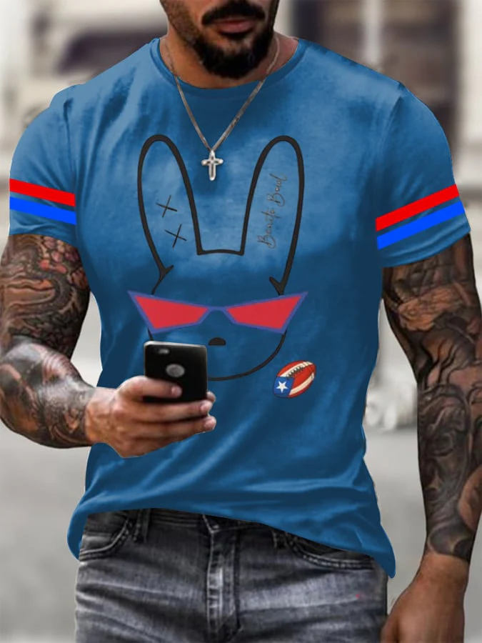 Men's Bunny Resist  Print Casual T-Shirt