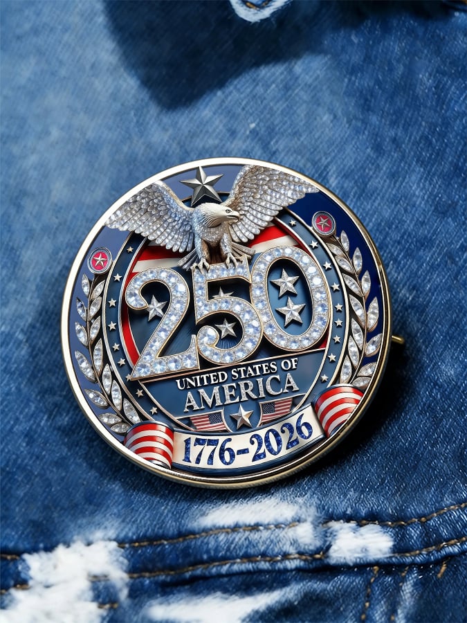United States 250th Anniversary (1776-2026) Eagle Badge Brooch | Patriotic Commemorative Pin