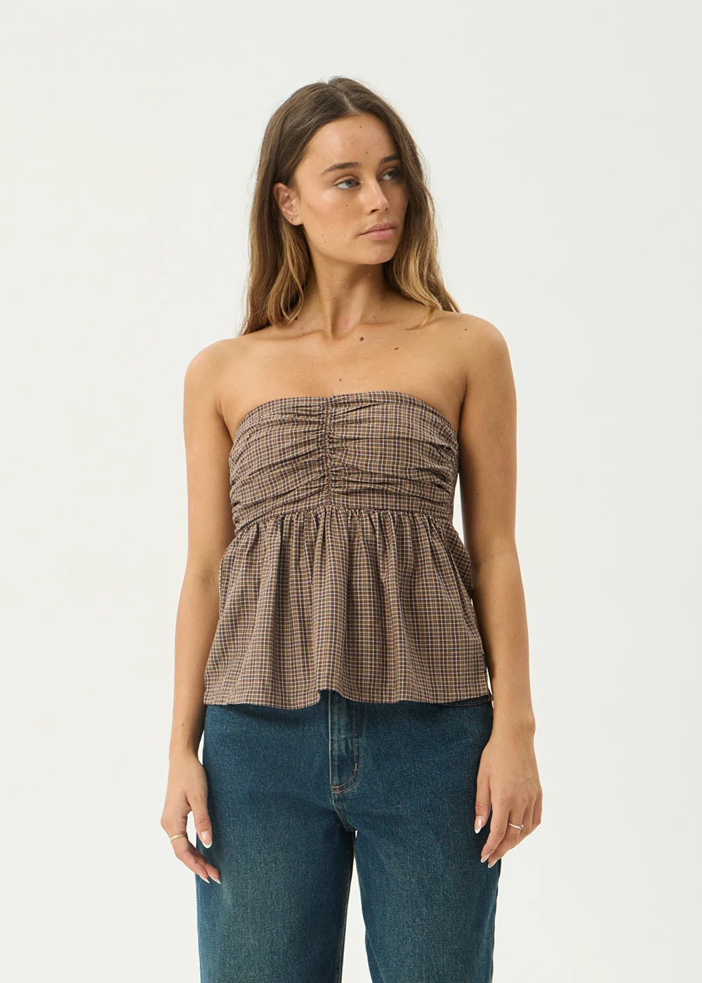 AFENDS Womens Juni - Strapless Top - Coffee