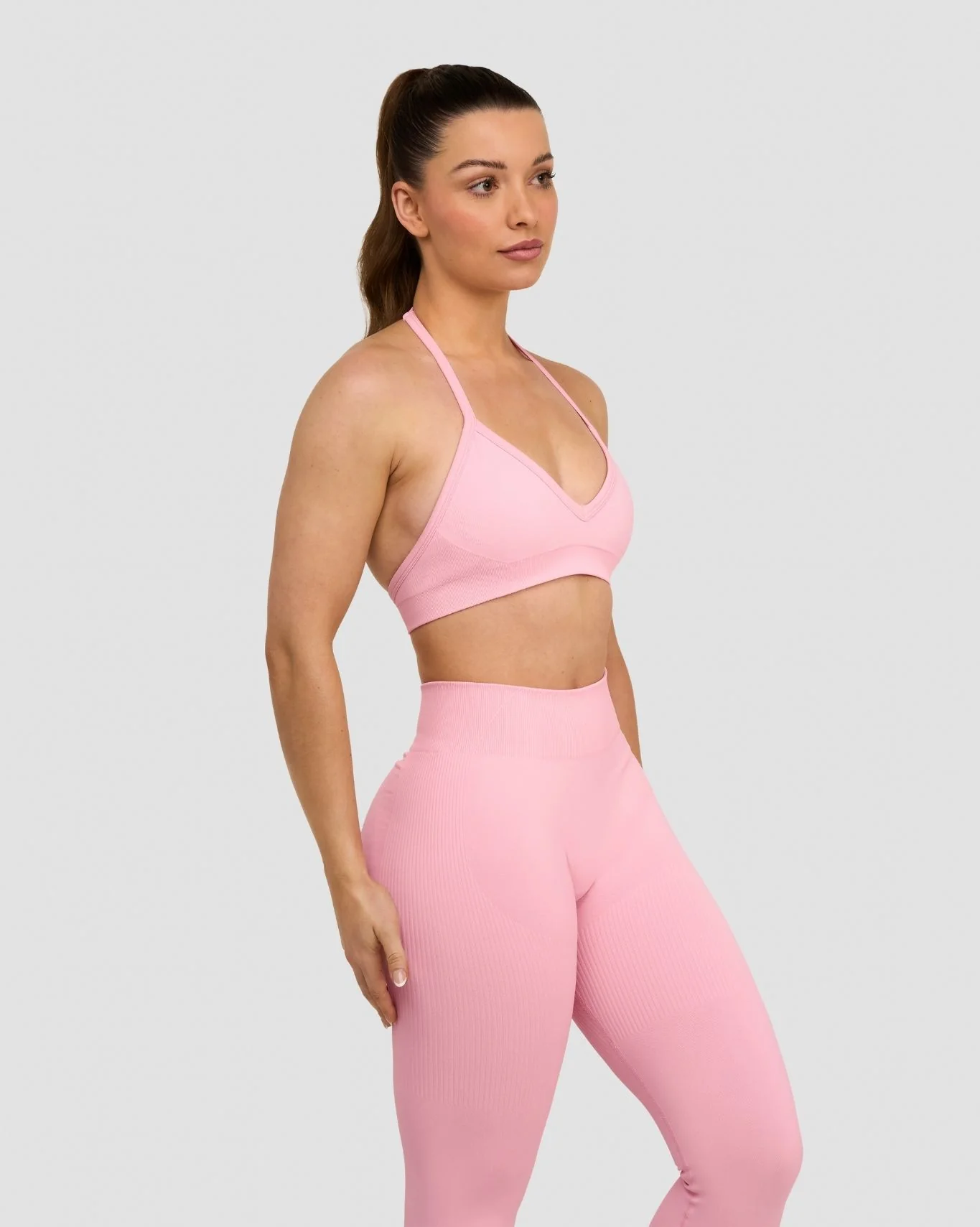Elevate™ Sculpting Seamless Adjustable Halter Bra | Cotton Pink