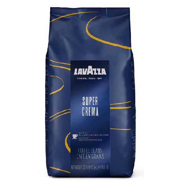 Lavazza Super Crema Whole Bean Espresso Coffee, 2.2 lb. Bag, Vacuum-Packed