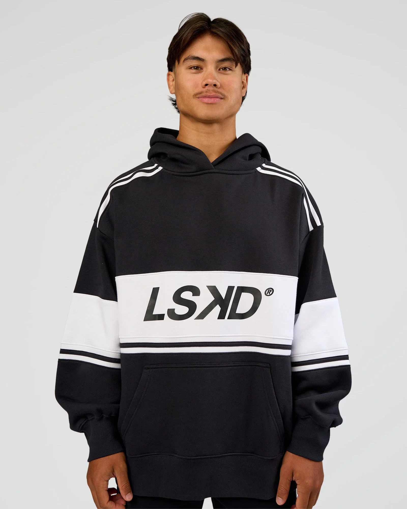 A-Team Oversized Hoodie - Caviar-White