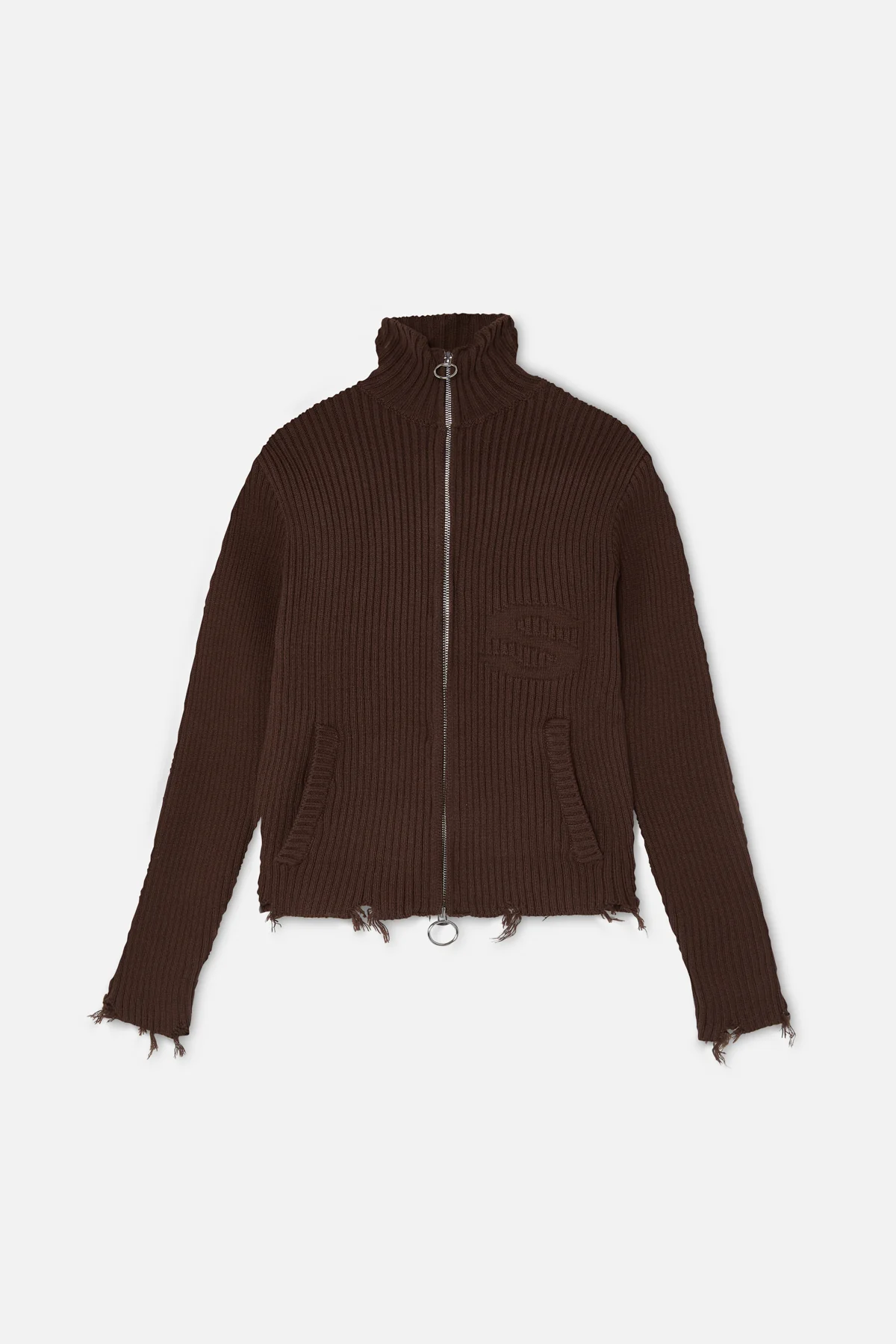 Bawdy Knit Brown Zipper