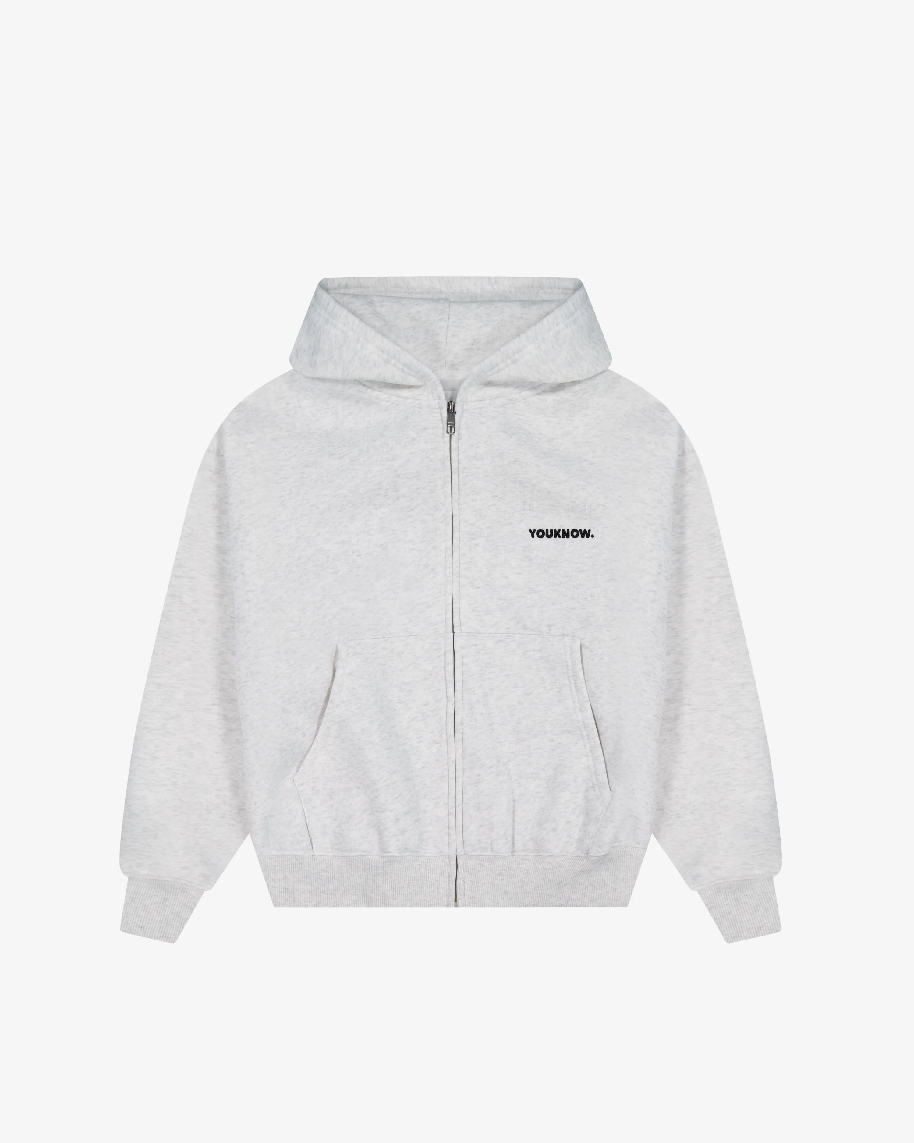 Core Zip Up Hoodie | White Marle