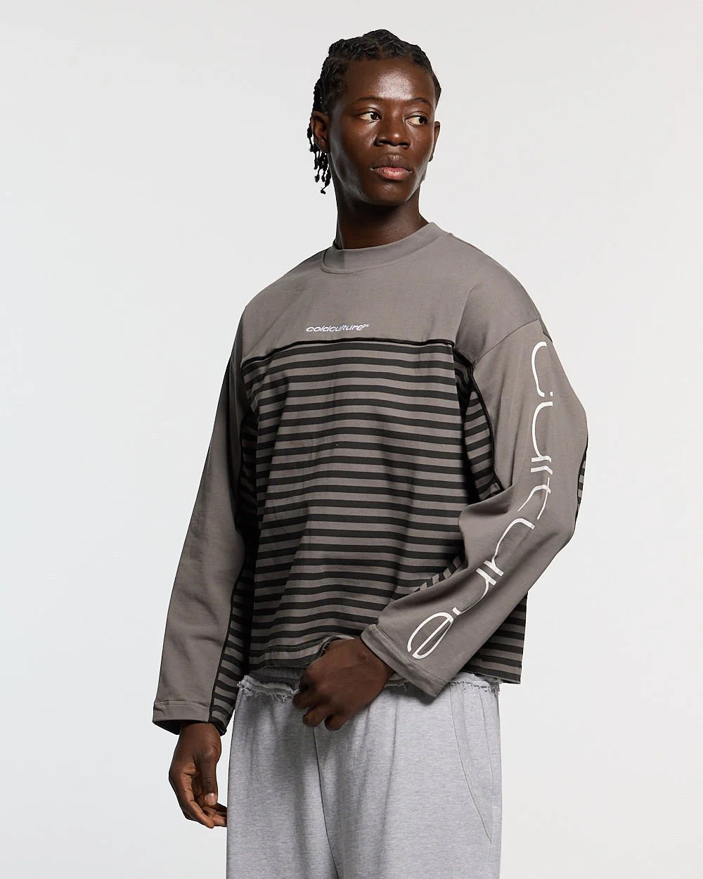 DOUBLE SIDED LONGSLEEVE DARK GREY