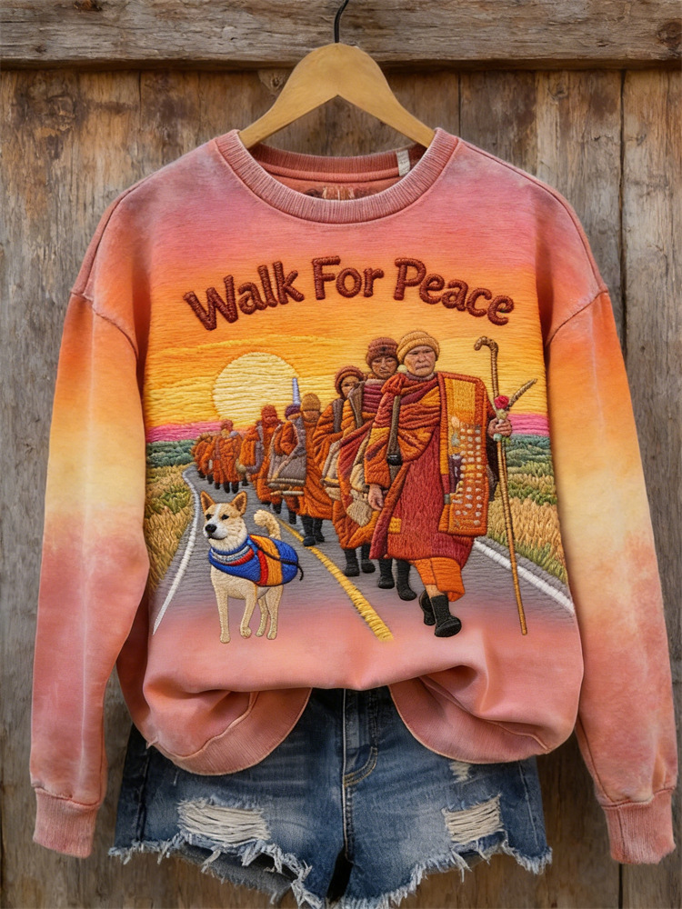 Walk For Peace Aloka Mission Journey Sunset Gradient Sweatshirt