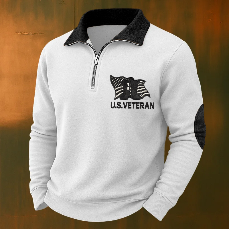 Men's Veteran Casual Zipper Sweatshirt