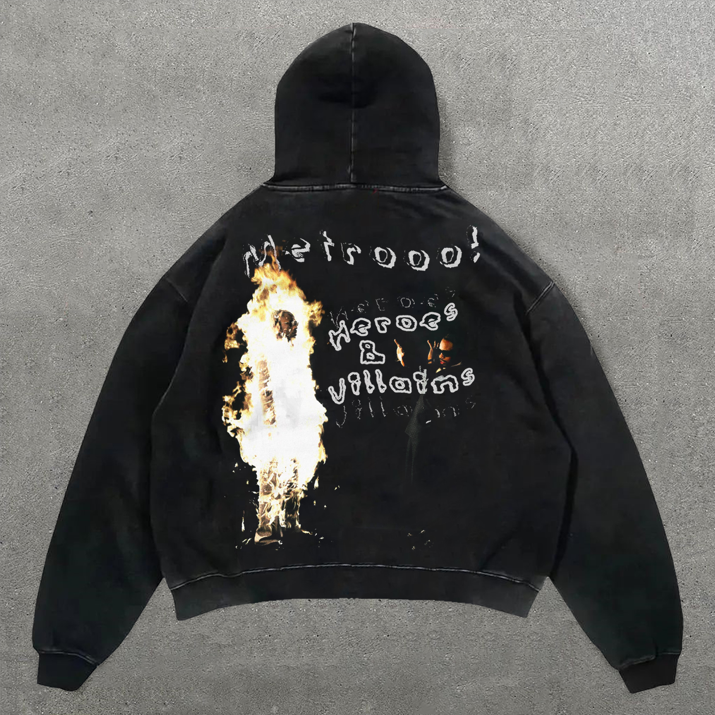 Metro Heroes & Villains Print Long Sleeve Hoodies