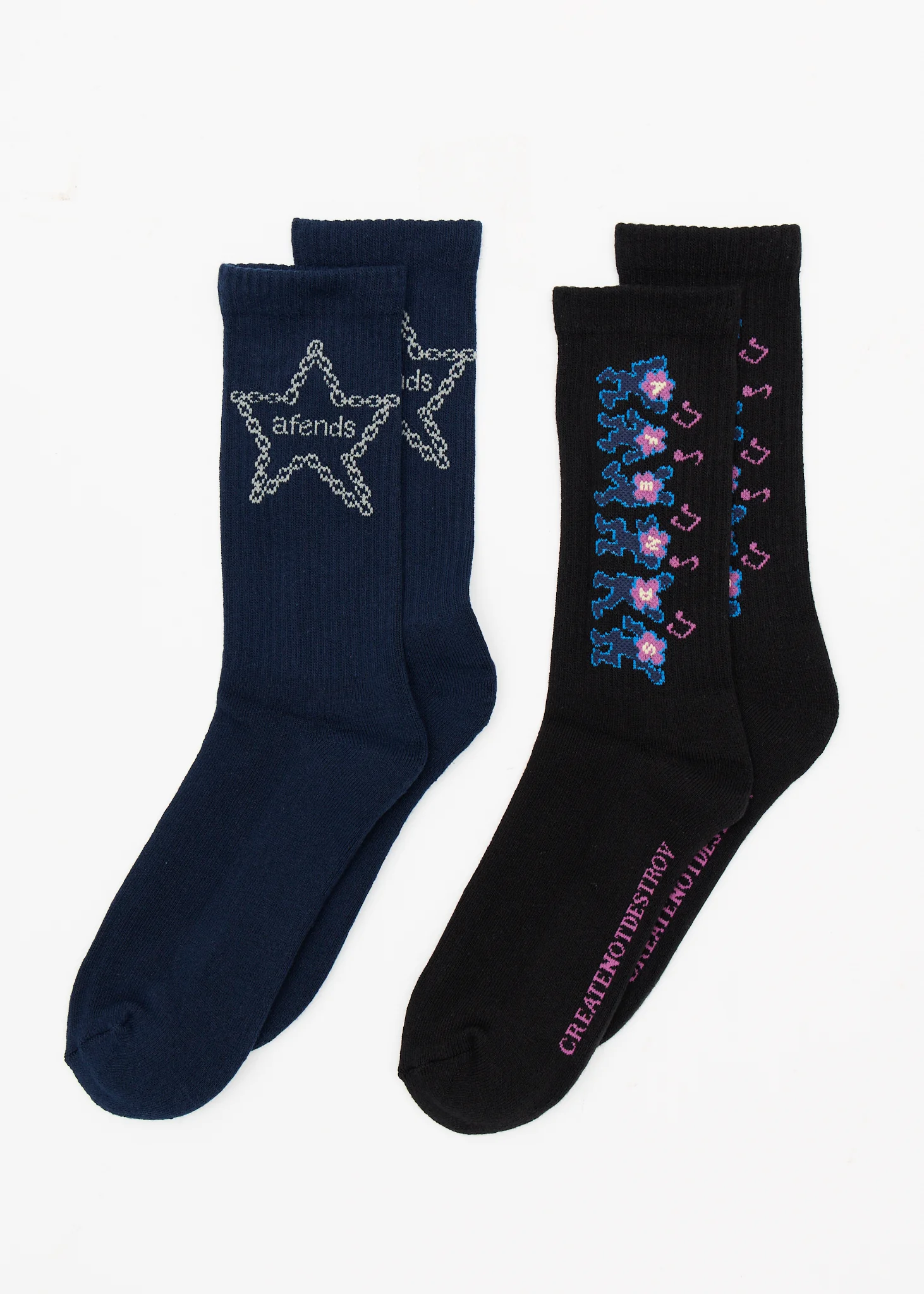 AFENDS Mens Chain Treble - Socks Two Pack - Multi