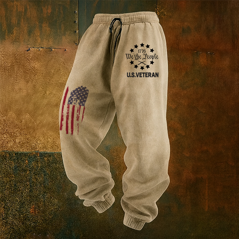 Men's Veteran Print Casual Sweatpants