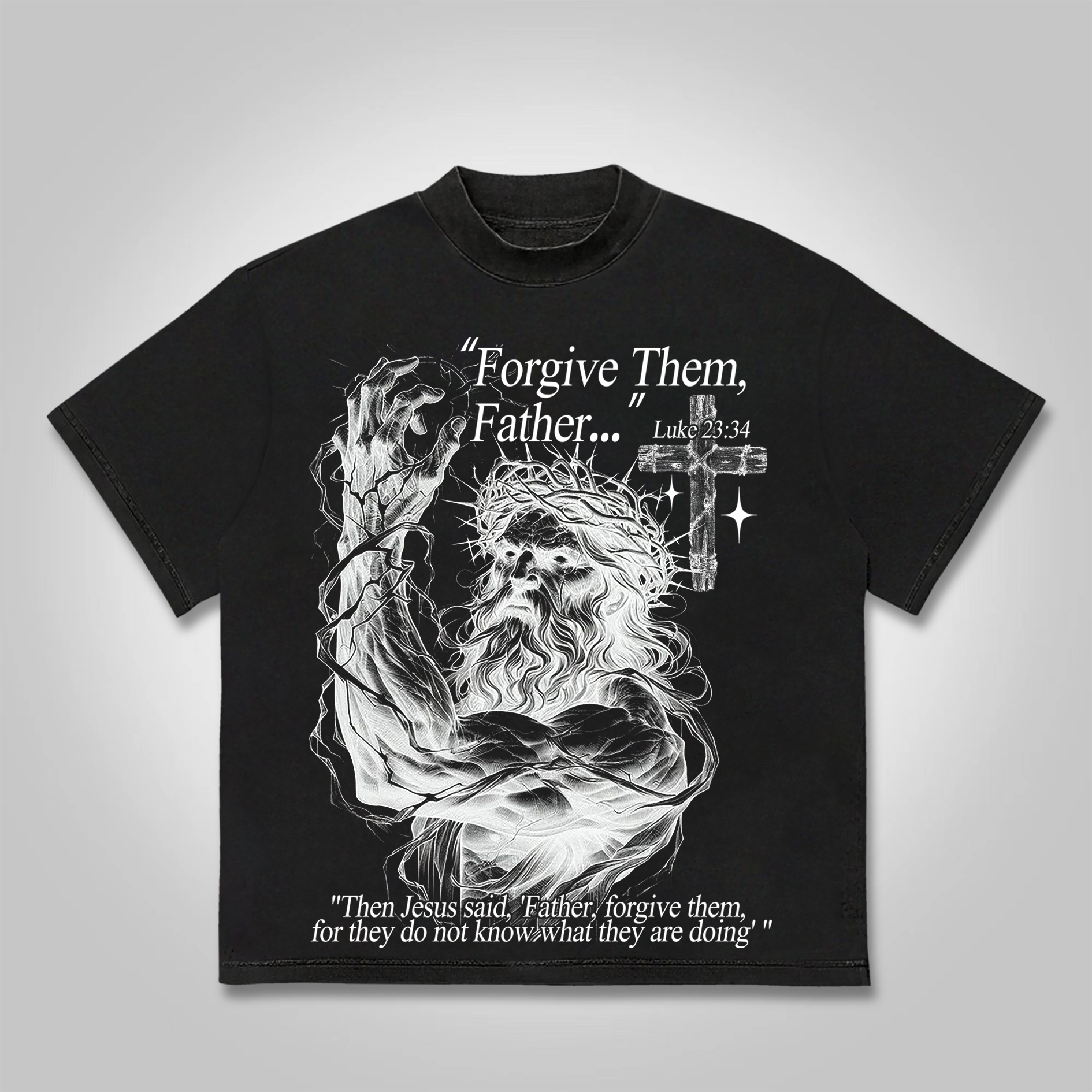 Forgive Them,father-jesus Graphic Print Printed T-shirt