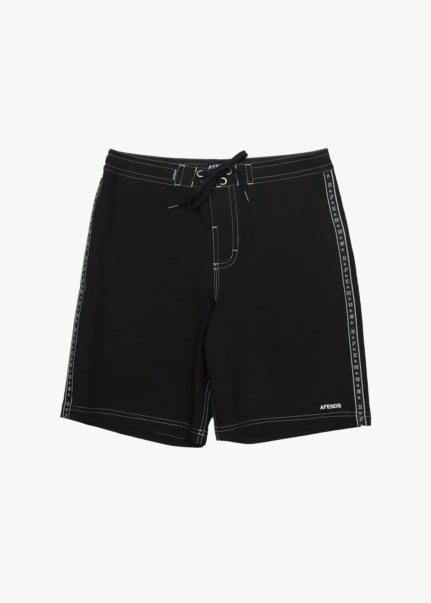 AFENDS Mens The Wreck - Fixed Waist Boardshort 20" - Black