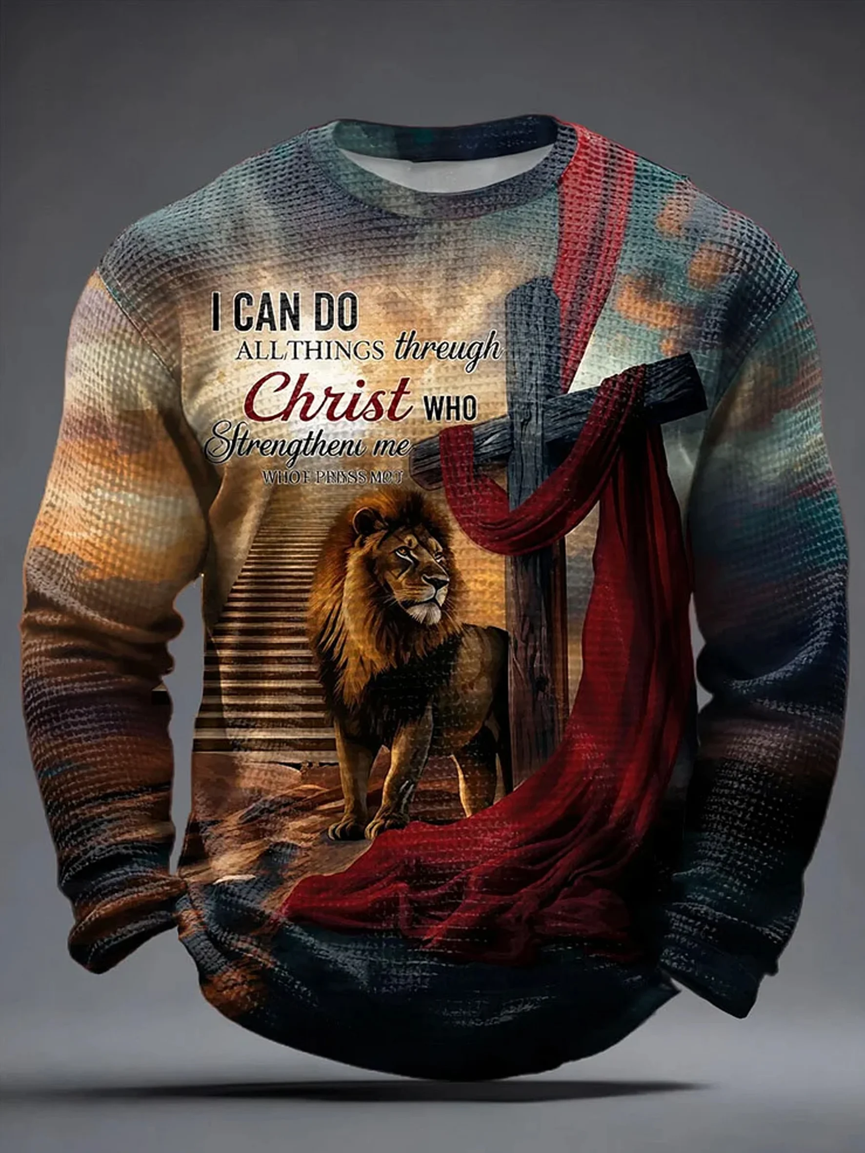 Men's Retro Faith Print Casual Top