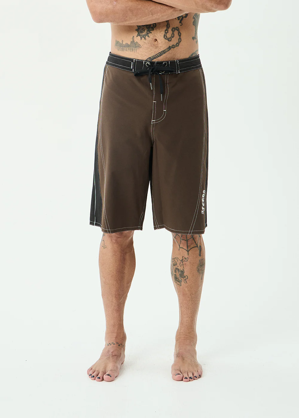 AFENDS Mens Forum - Surf Related V2 Boardshort 22 Inch - Coffee