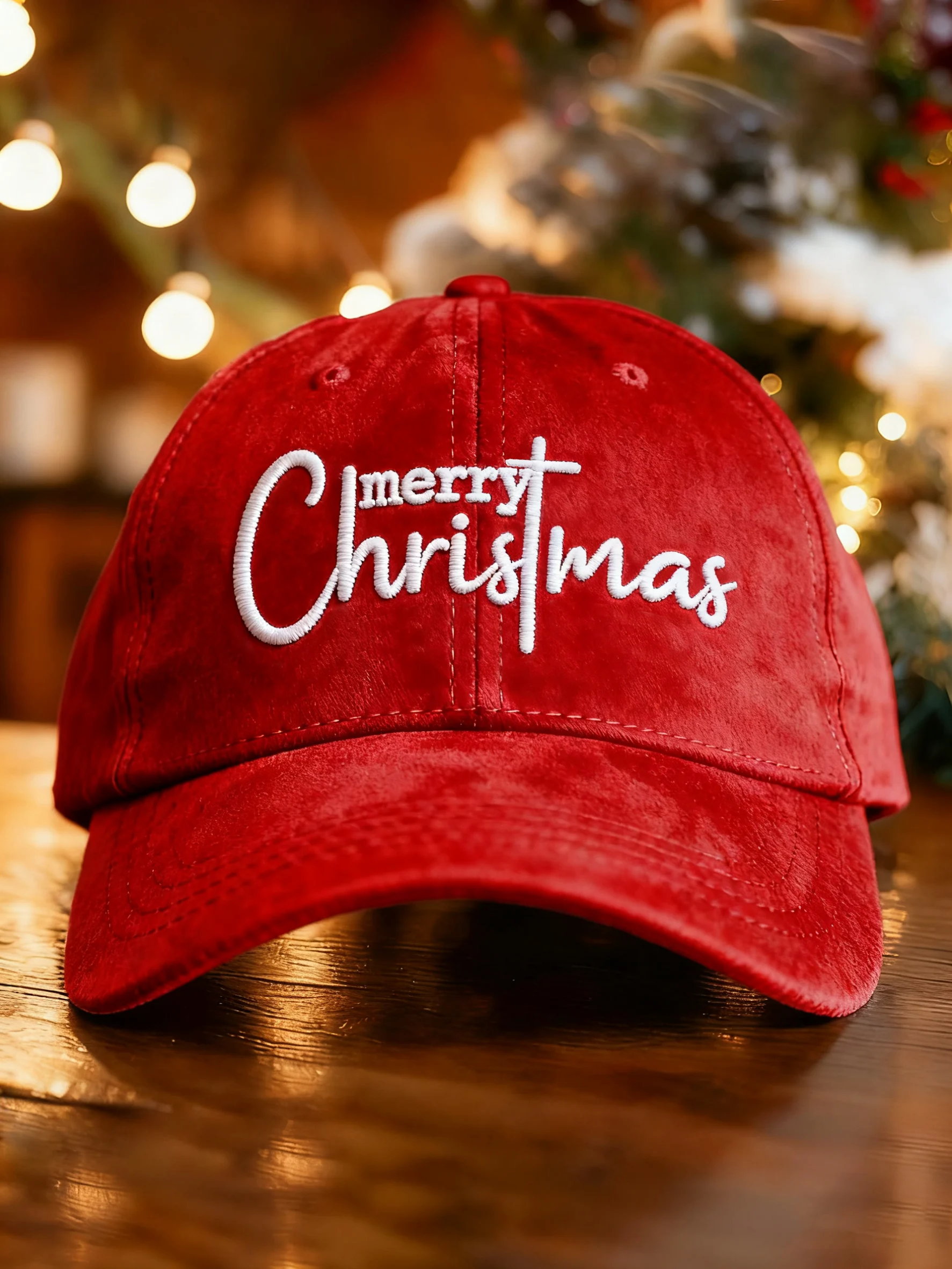 Unisex Washed Cotton Christmas Print Hat