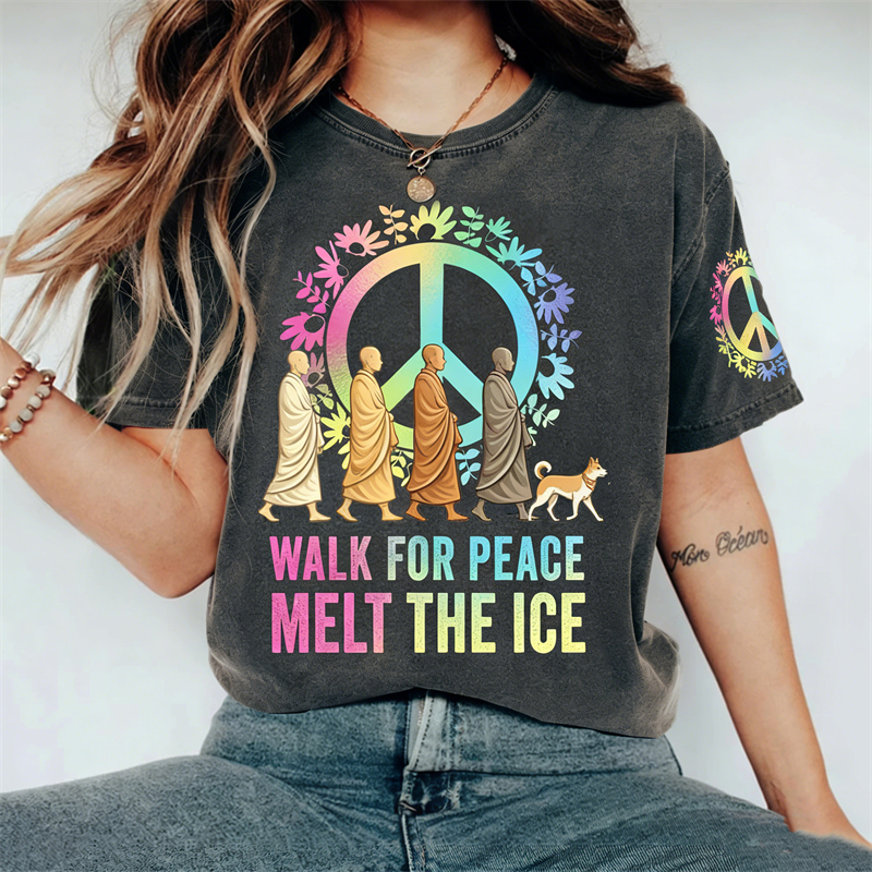 Walk For Peace Melt The Ice Ice Out Washed T Shirt