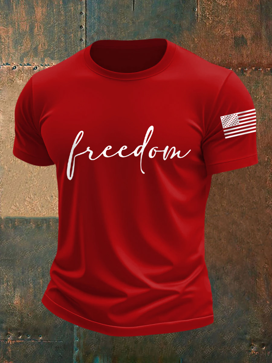 Men's Freedom  Flag Print Tee