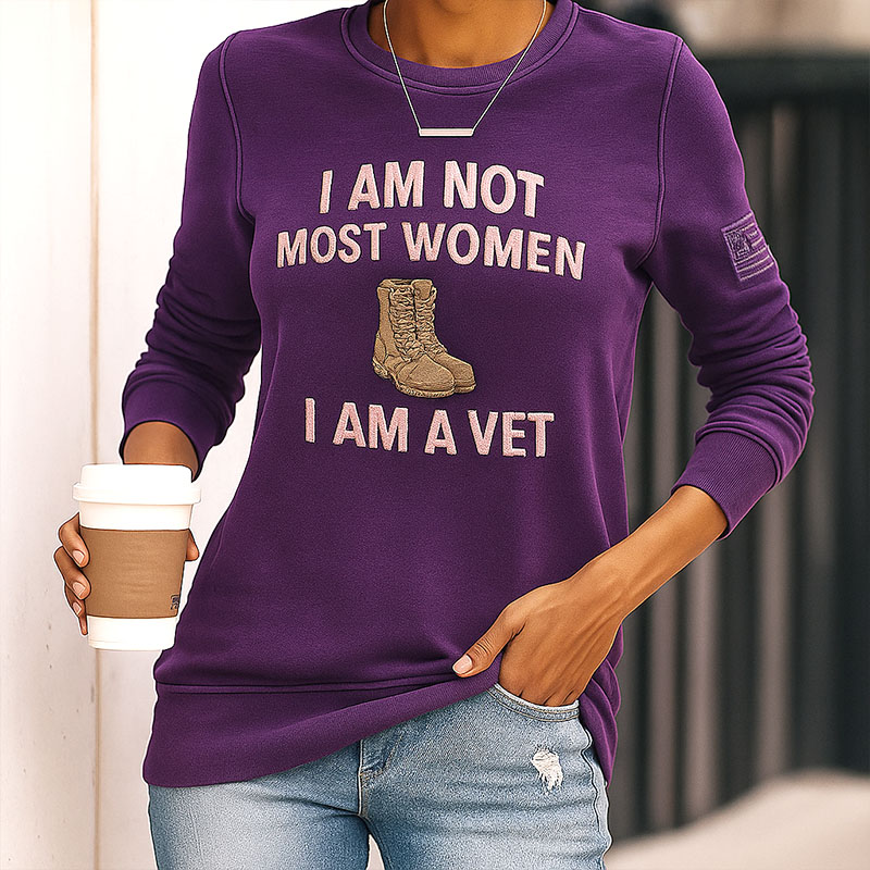Veterans printed casual long-sleeved T-shirt