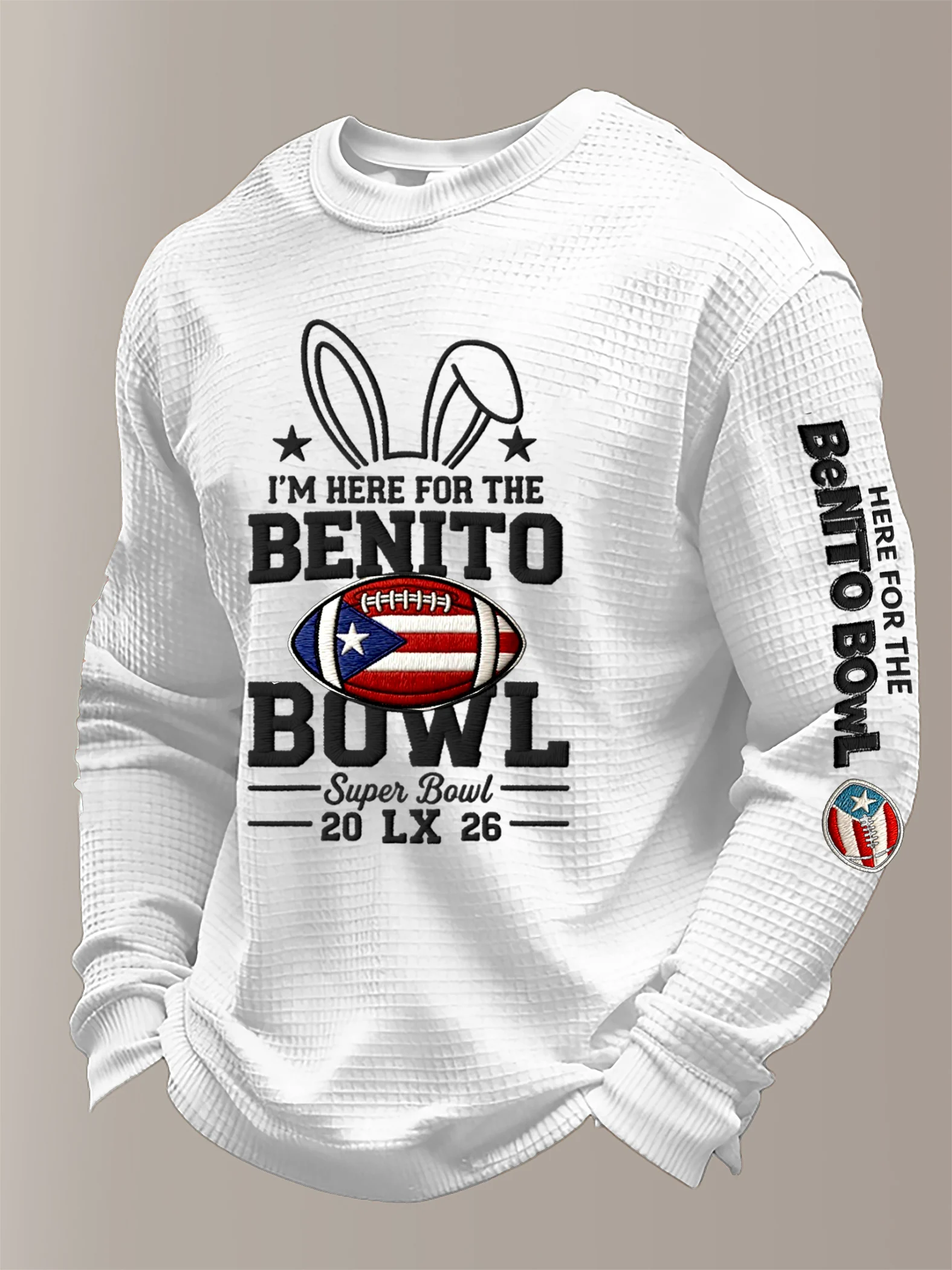 Men's Puerto Rico Waffle Fabric Long-Sleeved T-Shirt