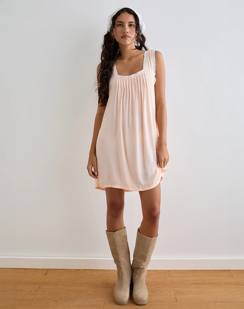 Musta Sleeveless Mini Dress in Scallop Shell