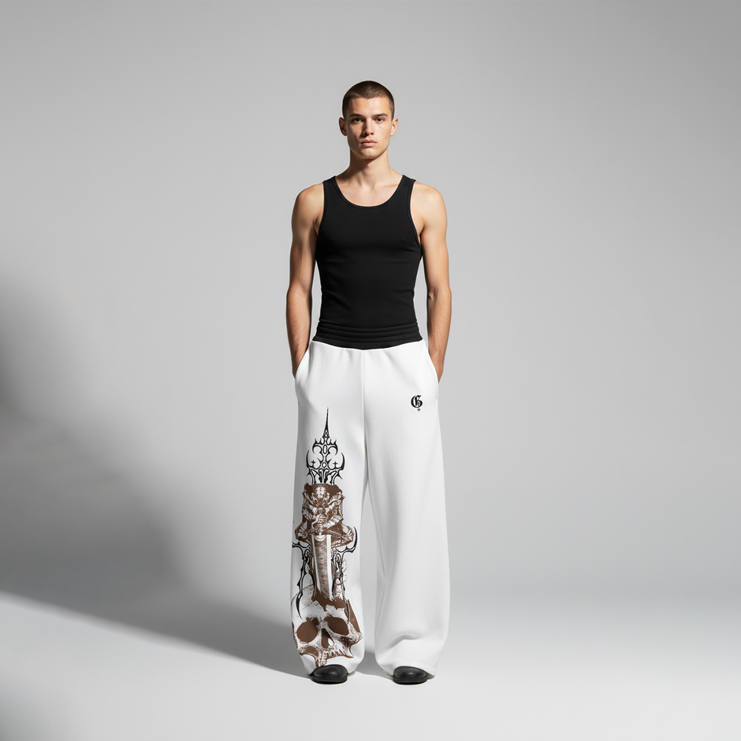 Akira OffWhite Unisex Straight Fit Baggy Pants