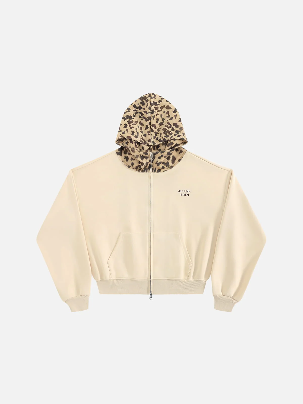 Aelfric Eden Boxy Leopard Hood Zip Up Hoodie