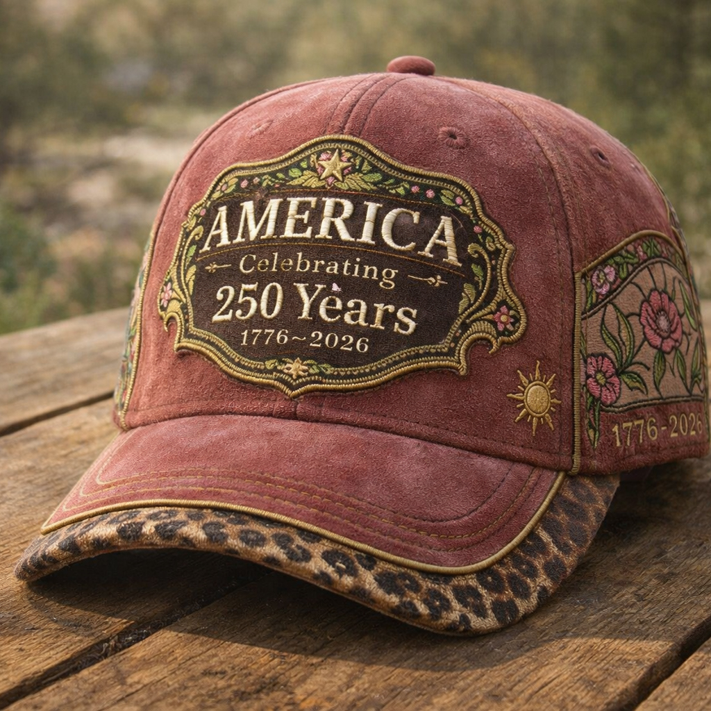 Vintage Distressed Embroidered Baseball Cap – America 250 Years Celebration 1776–2026 Patriotic Anniversary Outdoor Hat